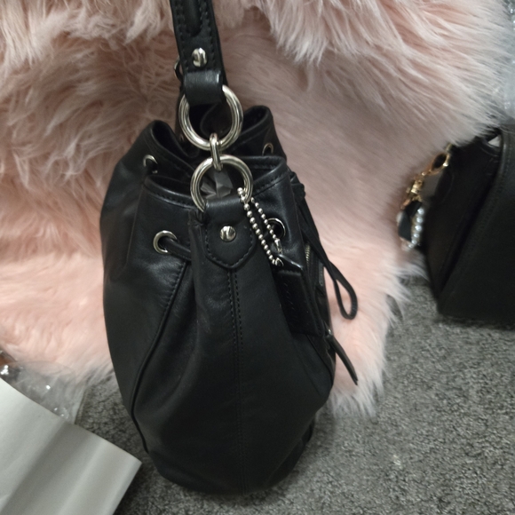 Coach Black Leather Drawstring Shoulder Bag - Picture 2 of 8